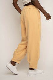 SPODNIE DRESOWE Z EFEKTEM WASHED BRZOSKWINIOWE - RIBE PETIT