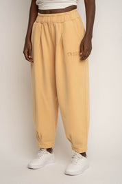 SPODNIE DRESOWE Z EFEKTEM WASHED BRZOSKWINIOWE - RIBE PETIT