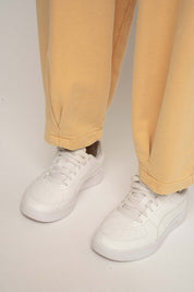 SPODNIE DRESOWE Z EFEKTEM WASHED BRZOSKWINIOWE - RIBE PETIT