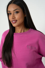 BLUZA O KROJU REGULAR FIT Z DŁUŻSZYM TYŁEM RÓŻOWA- COOK