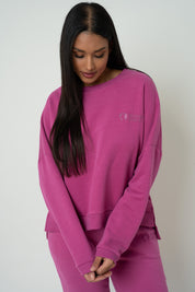 BLUZA O KROJU REGULAR FIT Z DŁUŻSZYM TYŁEM RÓŻOWA- COOK