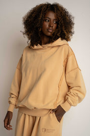 BLUZA Z EFEKTEM WASHED BRZOSKWINIOWA - OSLO