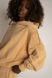 BLUZA Z EFEKTEM WASHED BRZOSKWINIOWA - OSLO