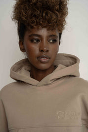 BLUZA Z KAPTUREM JASNOBRĄZOWA - MURIA