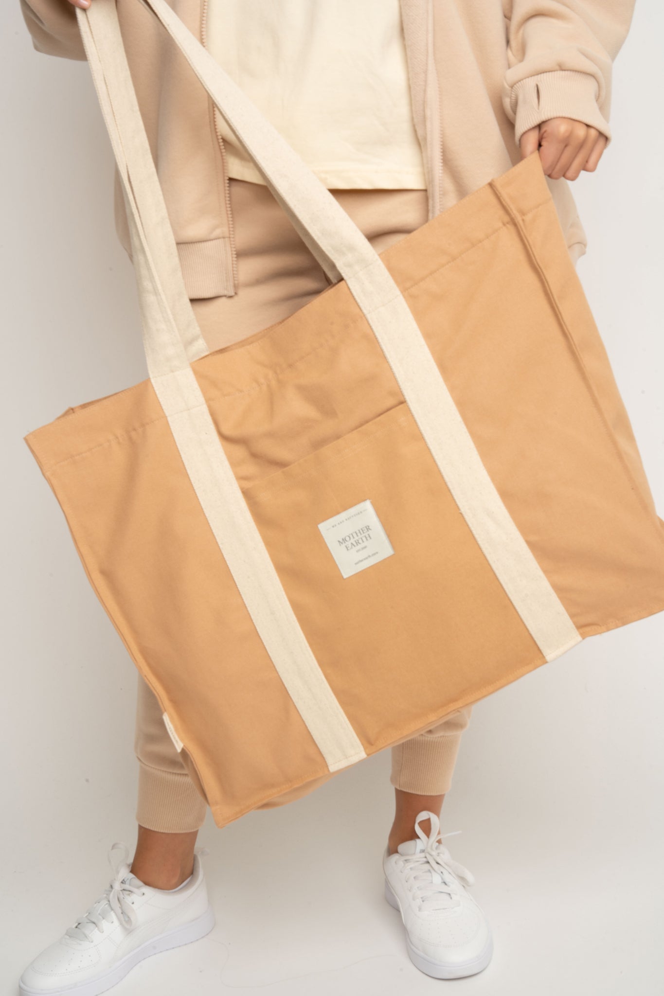 TORBA TYPU SHOPPER  BAG KARMELOWA - LIDO