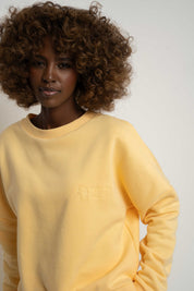 BLUZA O KROJU REGULAR FIT Z DŁUŻSZYM ŻÓŁTA - COOK