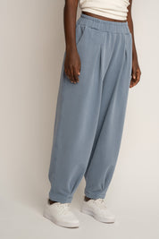 SPODNIE DRESOWE Z EFEKTEM WASHED NIEBIESKIE - RIBE PETIT