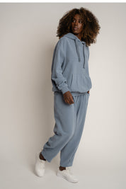 BLUZA Z EFEKTEM WASHED NIEBIESKA - LAPLAND