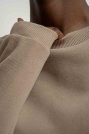 LIGHT BROWN REGULAR FIT SWEATER WITH A LONGER BACK - COOK