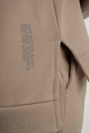 LIGHT BROWN REGULAR FIT SWEATER WITH A LONGER BACK - COOK