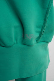 OVERSIZE HOODED SWEATSHIRT WITH SIDE SLOTS, GREEN - HOLA