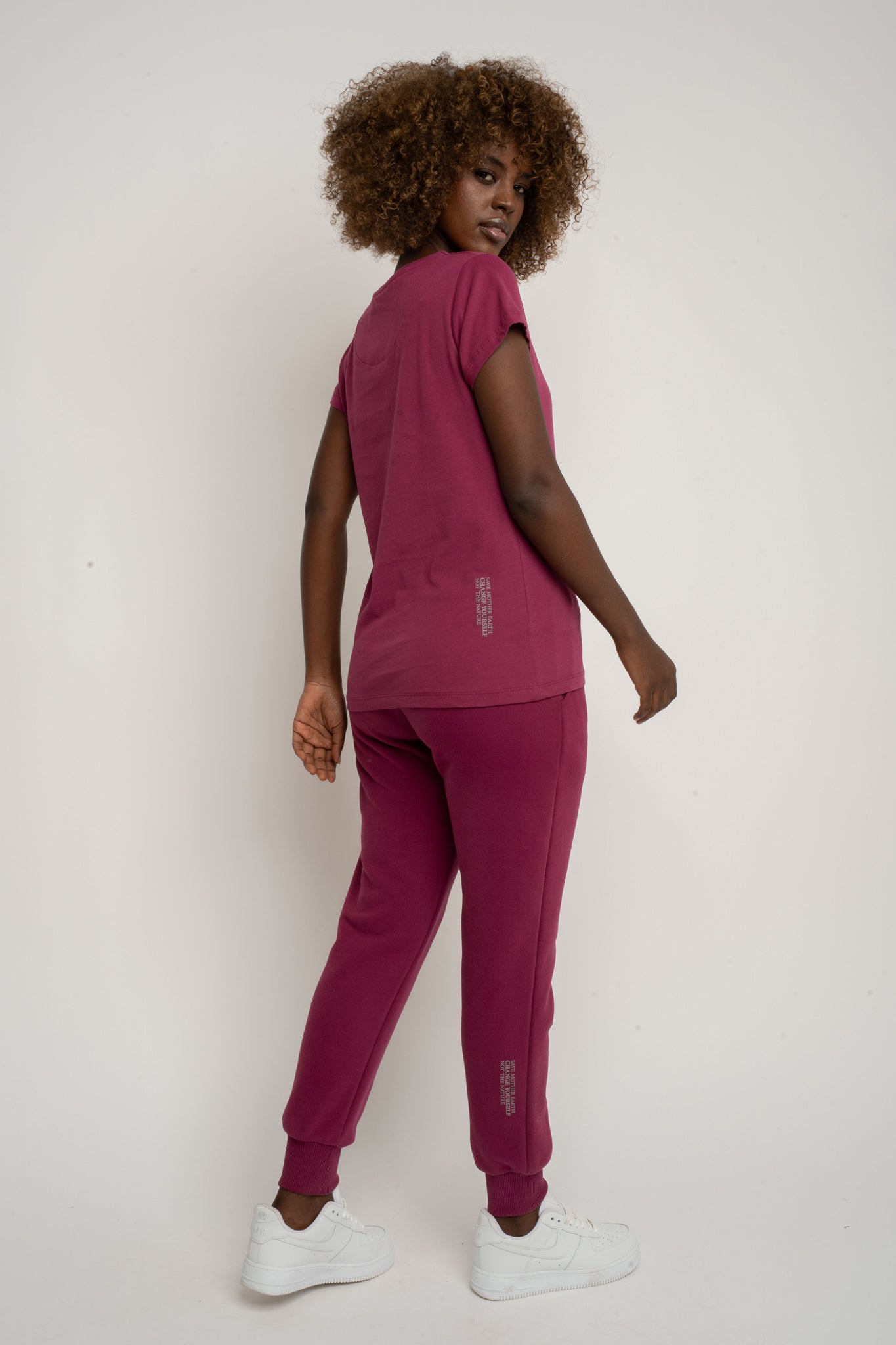 T-SHIRT DAMSKI BURGUNDOWY - SALINA