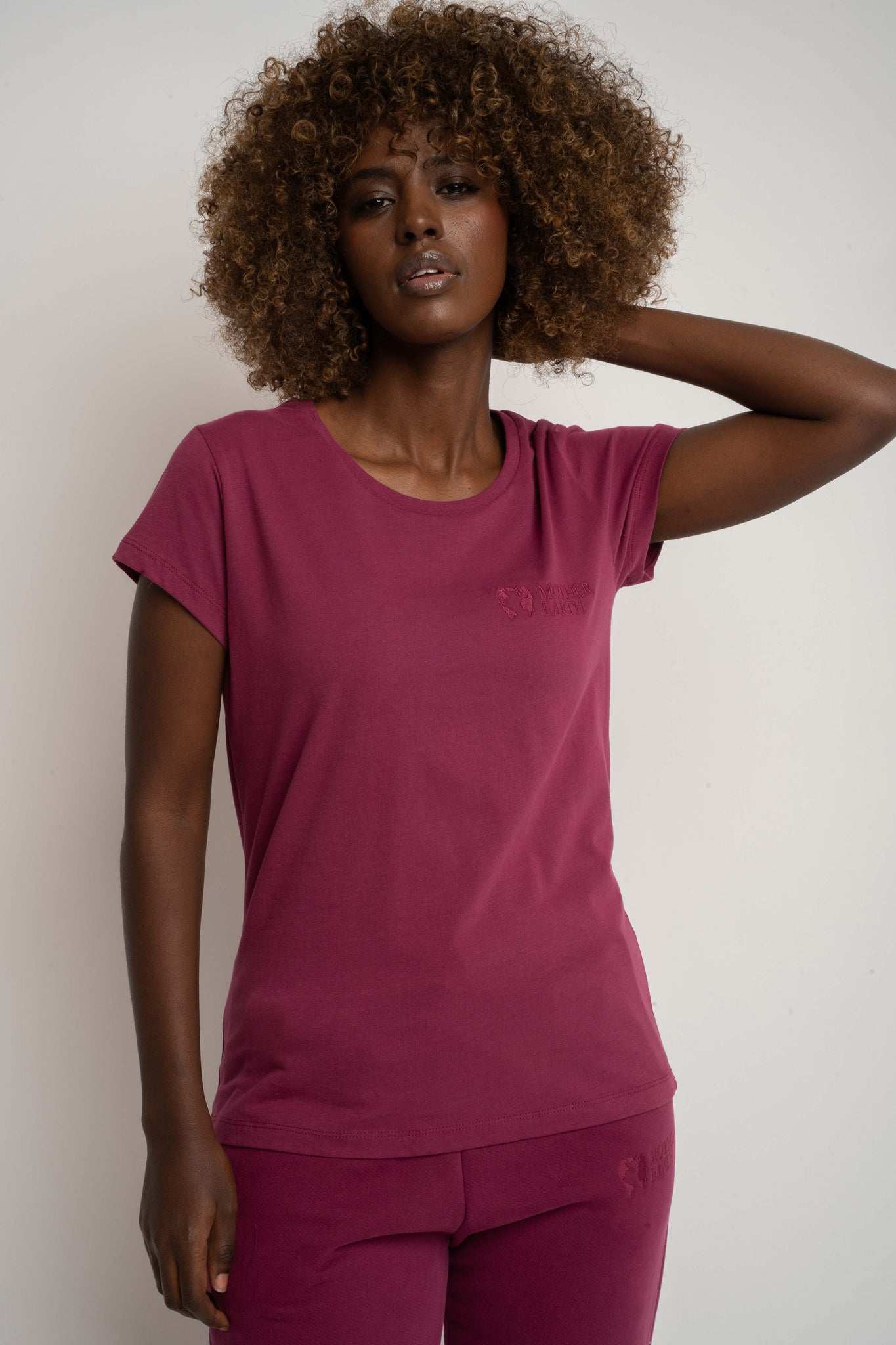 T-SHIRT DAMSKI BURGUNDOWY - SALINA