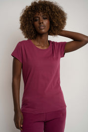 T-SHIRT DAMSKI BURGUNDOWY - SALINA