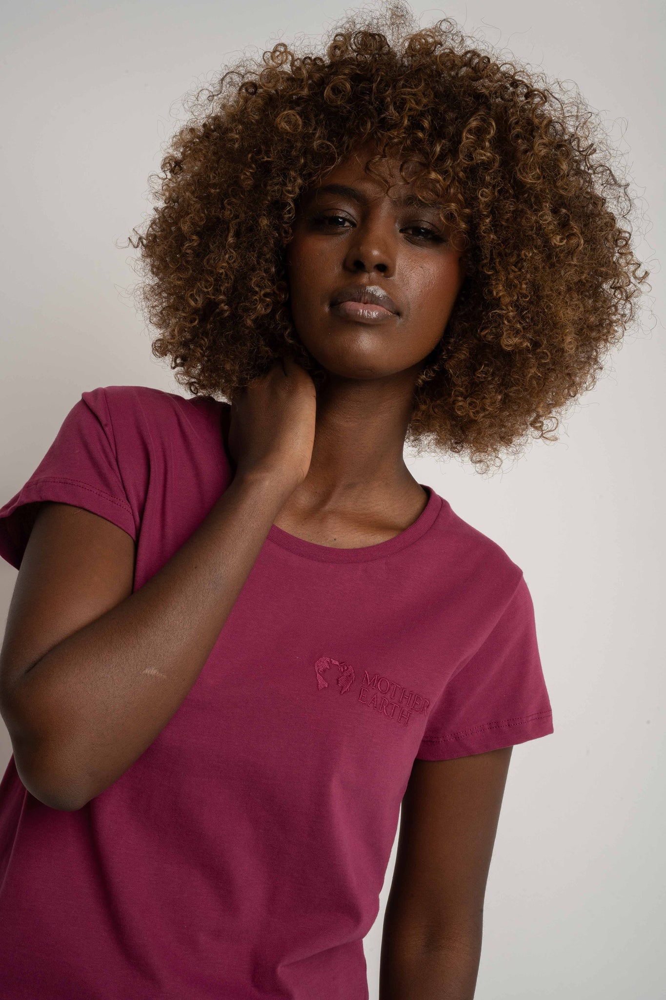 T-SHIRT DAMSKI BURGUNDOWY - SALINA