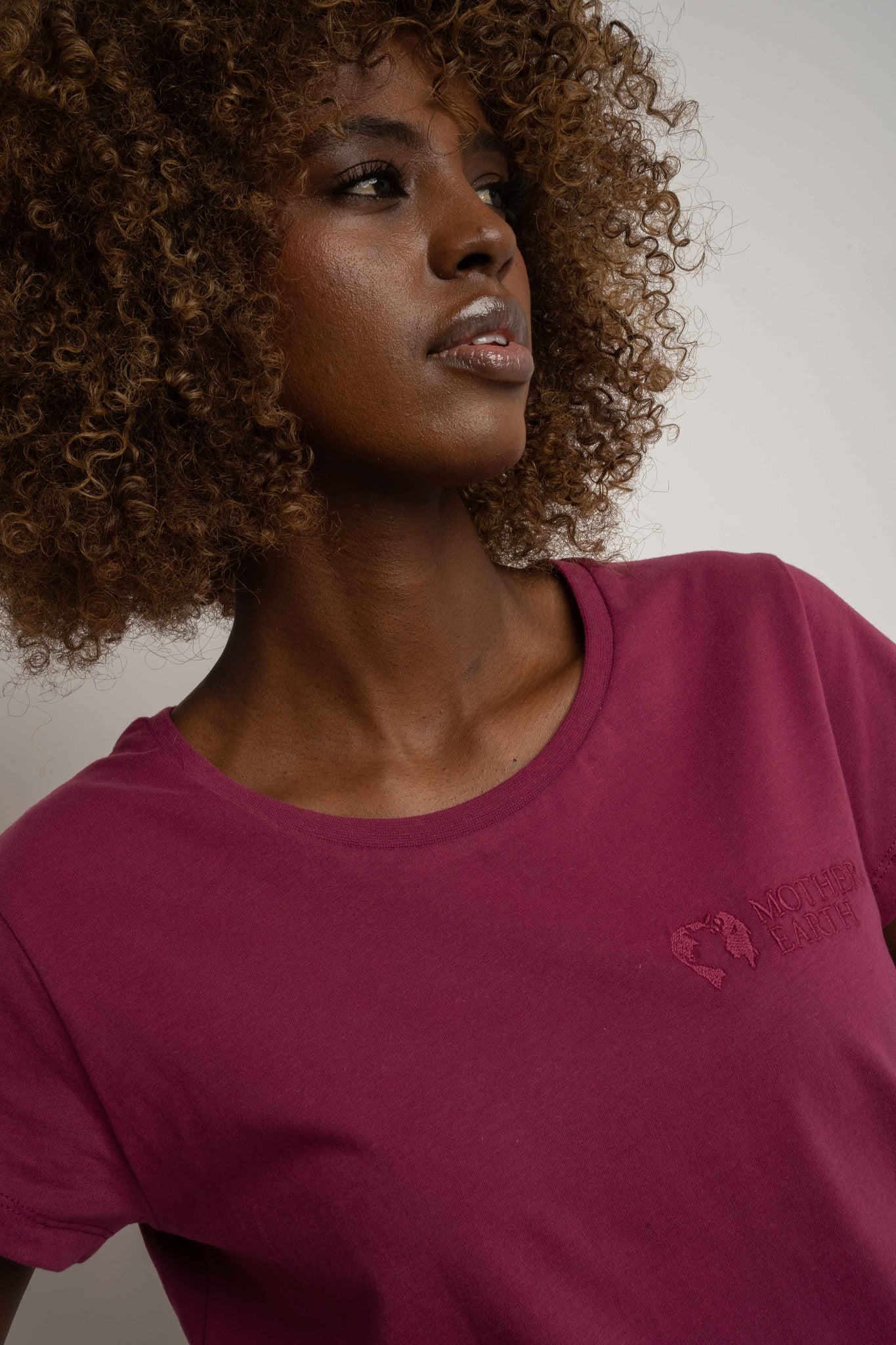 T-SHIRT DAMSKI BURGUNDOWY - SALINA