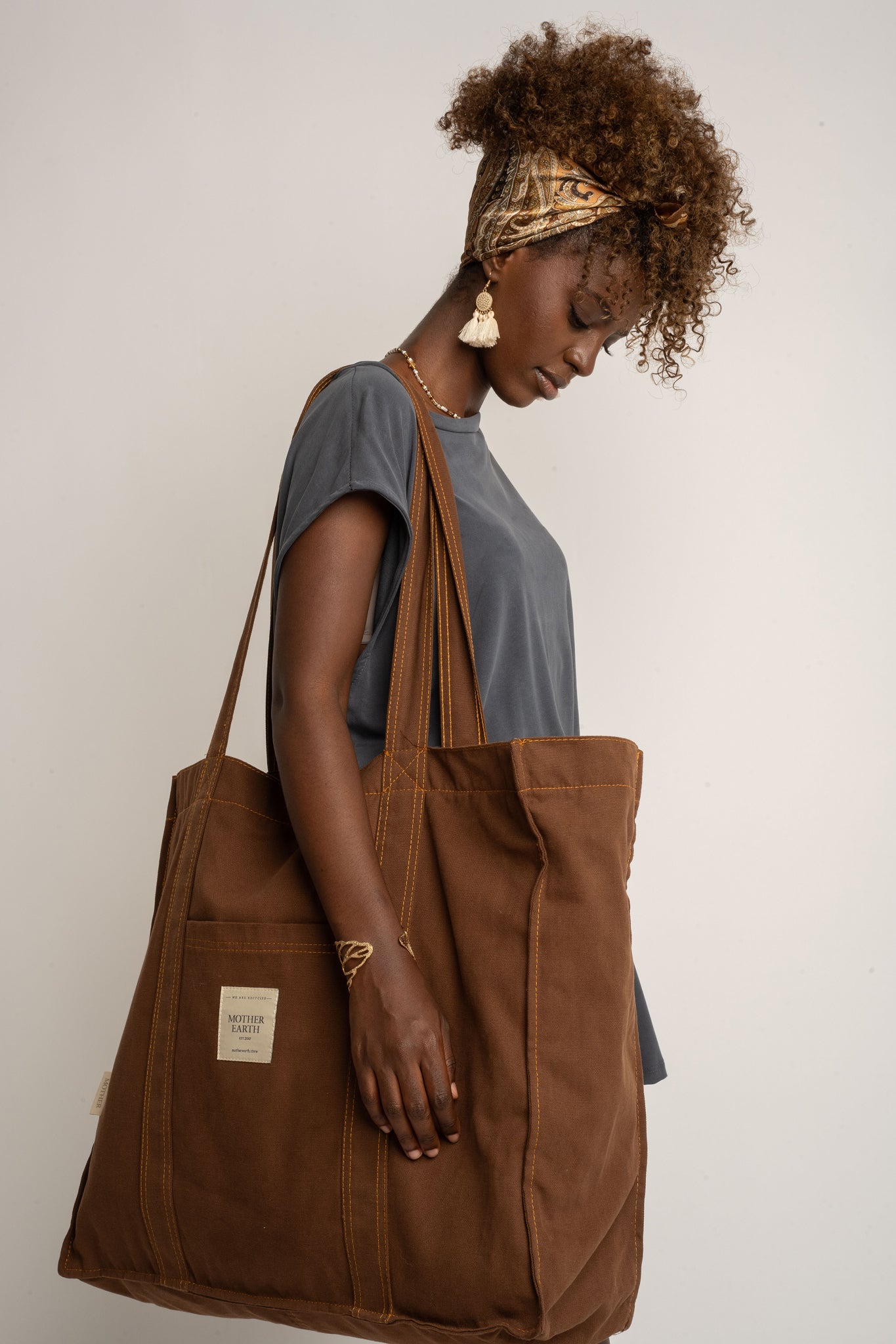 TORBA TYPU SHOPPER  BAG CIEMNOBRĄZOWA - MIAMI