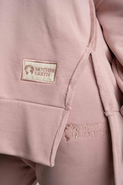 OVERSIZE HOODED SWEATSHIRT WITH SIDE SLOTS LIGHT PINK - HOLA