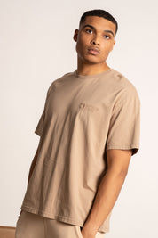 OVERSIZED T-SHIRT WITH A DELICATE WASH EFFECT, BEIGE - MOROTAI