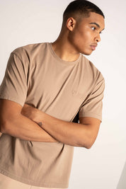 OVERSIZED T-SHIRT WITH A DELICATE WASH EFFECT, BEIGE - MOROTAI