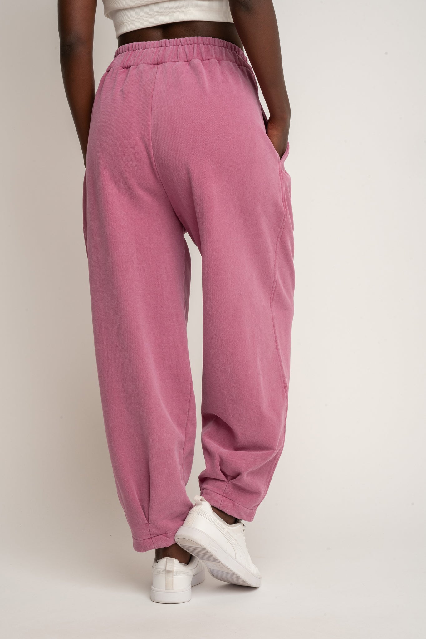 SPODNIE DRESOWE Z EFEKTEM WASHED FIOLETOWE - RIBE PETIT