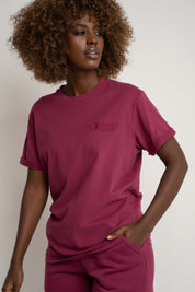 T-SHIRT DAMSKI BURGUNDOWY - TULUM