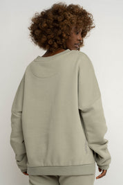 BLUZA O KROJU REGULAR FIT Z DŁUŻSZYM TYŁEM OLIWKOWA - COOK