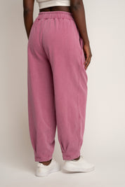 SPODNIE DRESOWE Z EFEKTEM WASHED FIOLETOWE - RIBE PETIT