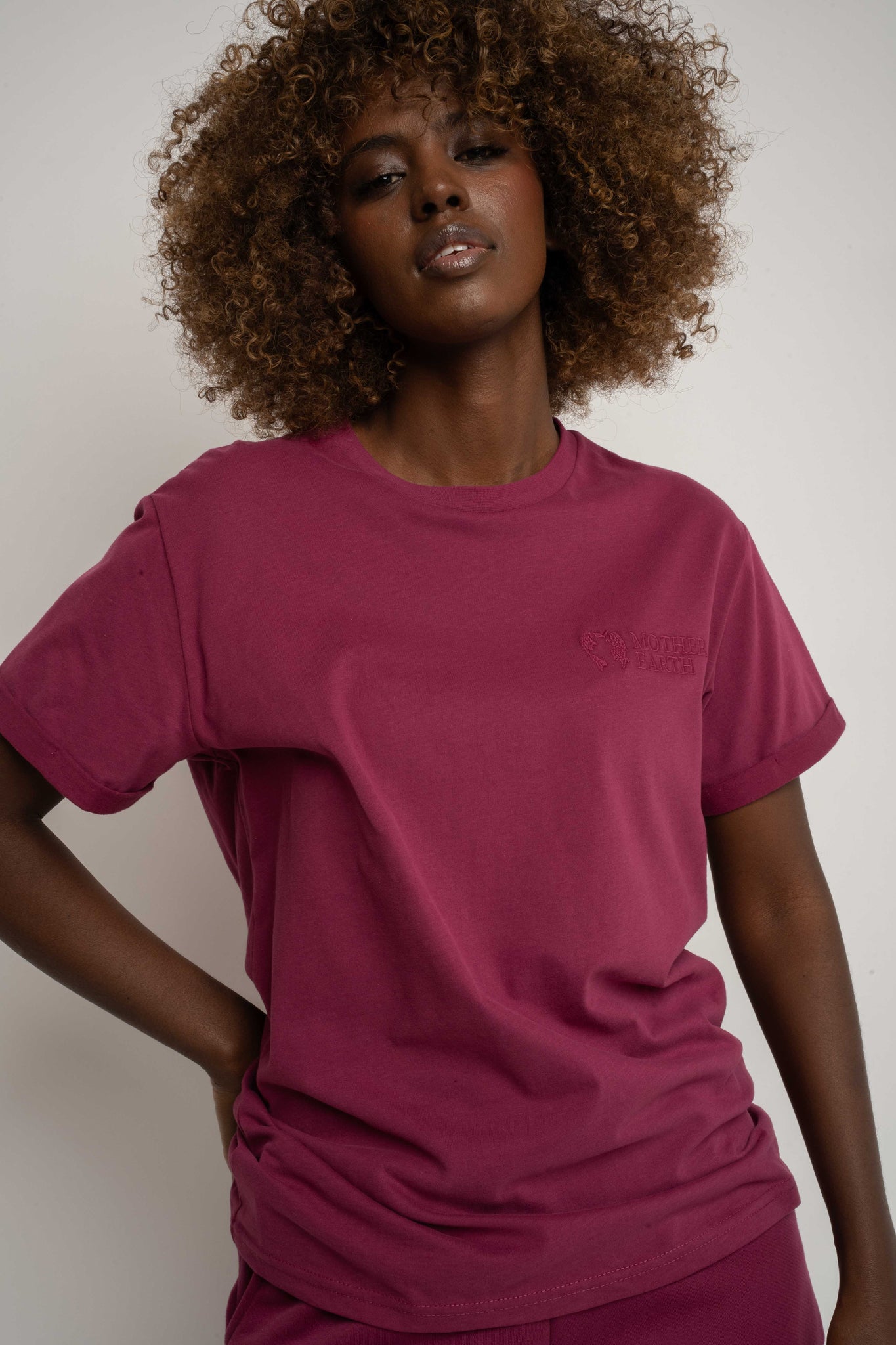 T-SHIRT DAMSKI BURGUNDOWY - TULUM