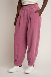 SPODNIE DRESOWE Z EFEKTEM WASHED FIOLETOWE - RIBE PETIT