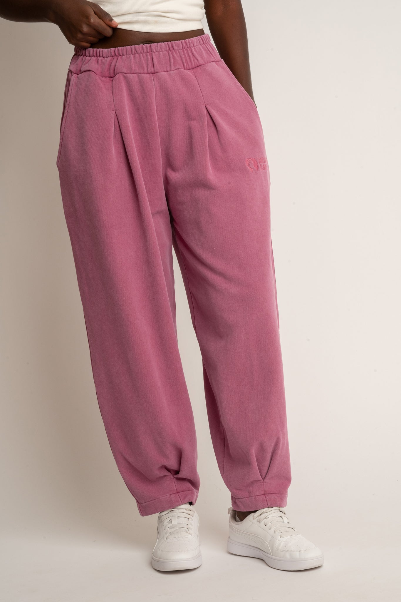SPODNIE DRESOWE Z EFEKTEM WASHED FIOLETOWE - RIBE PETIT