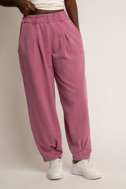SPODNIE DRESOWE Z EFEKTEM WASHED FIOLETOWE - RIBE PETIT