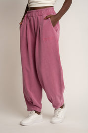 SPODNIE DRESOWE Z EFEKTEM WASHED FIOLETOWE - RIBE PETIT