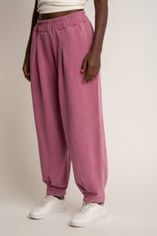 SPODNIE DRESOWE Z EFEKTEM WASHED FIOLETOWE - RIBE PETIT