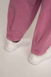 SPODNIE DRESOWE Z EFEKTEM WASHED FIOLETOWE - RIBE PETIT