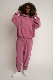 SPODNIE DRESOWE Z EFEKTEM WASHED FIOLETOWE - RIBE PETIT
