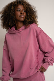 BLUZA Z EFEKTEM WASHED FIOLETOWA - OSLO