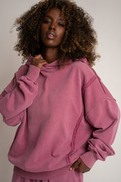 BLUZA Z EFEKTEM WASHED FIOLETOWA - OSLO