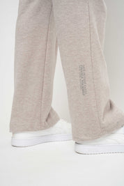 BROWN MELANGE KNITTED TROUSERS - BRENDA