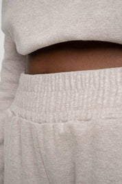 BROWN MELANGE KNITTED TROUSERS - BRENDA