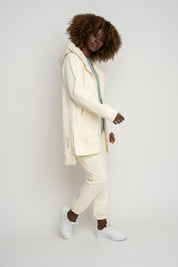 BLUZA Z KAPTUREM OVERSIZE ECRU - ESMERALDA