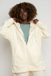 BLUZA Z KAPTUREM OVERSIZE ECRU - ESMERALDA