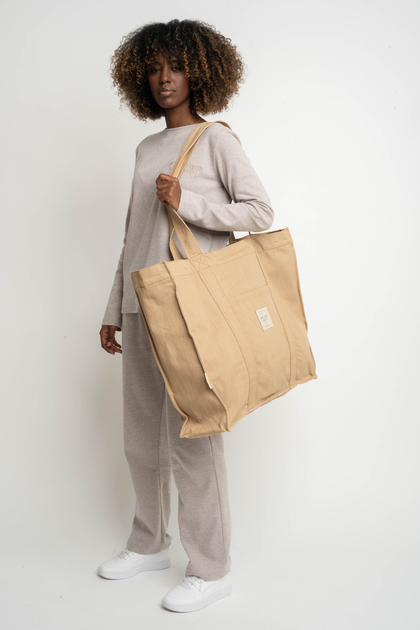 LIGHT BEIGE SHOPPER BAG - LIDO