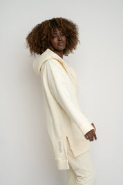 BLUZA Z KAPTUREM OVERSIZE ECRU - ESMERALDA
