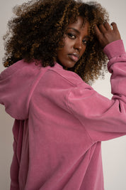 BLUZA Z EFEKTEM WASHED FIOLETOWA - LAPLAND
