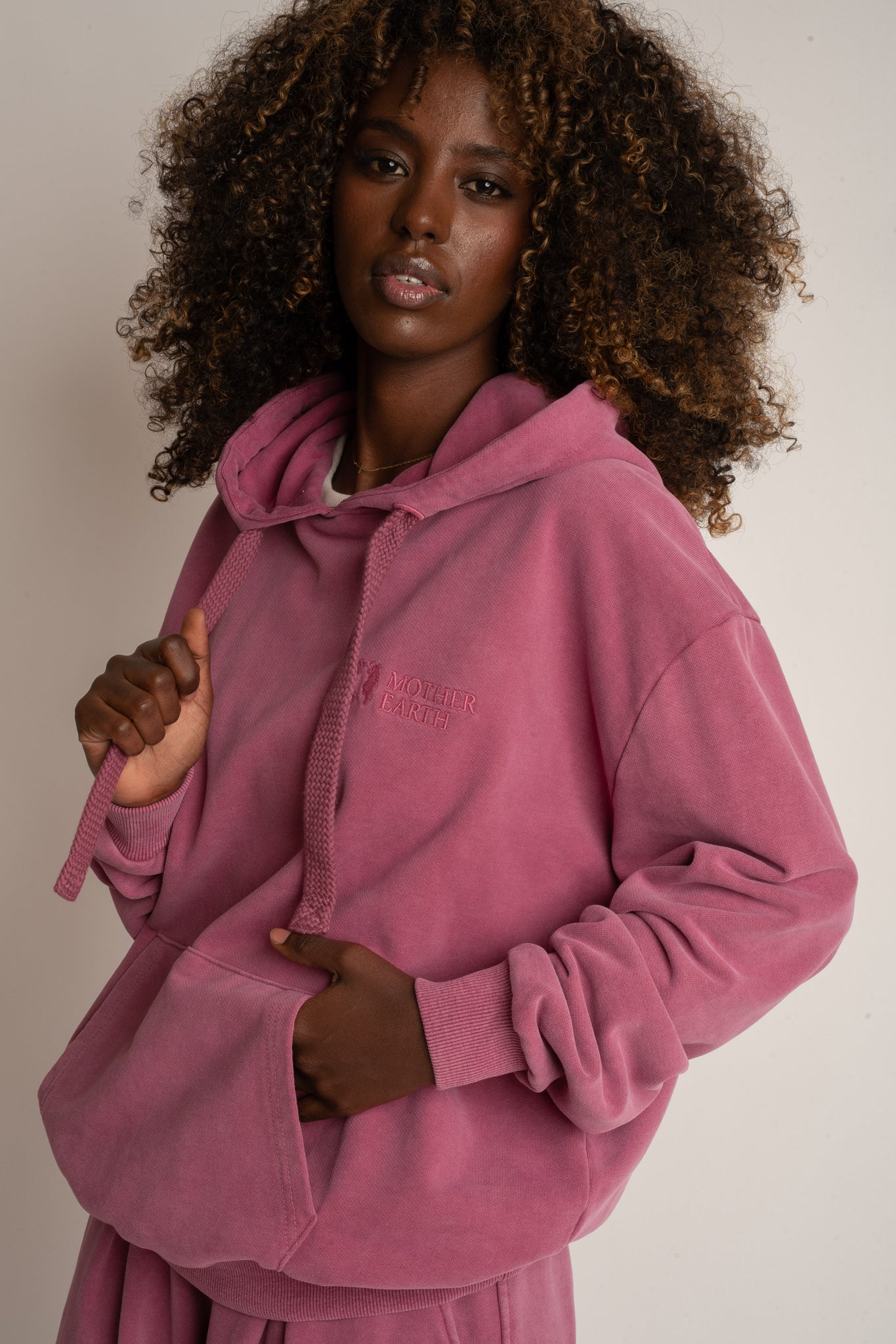BLUZA Z EFEKTEM WASHED FIOLETOWA - LAPLAND