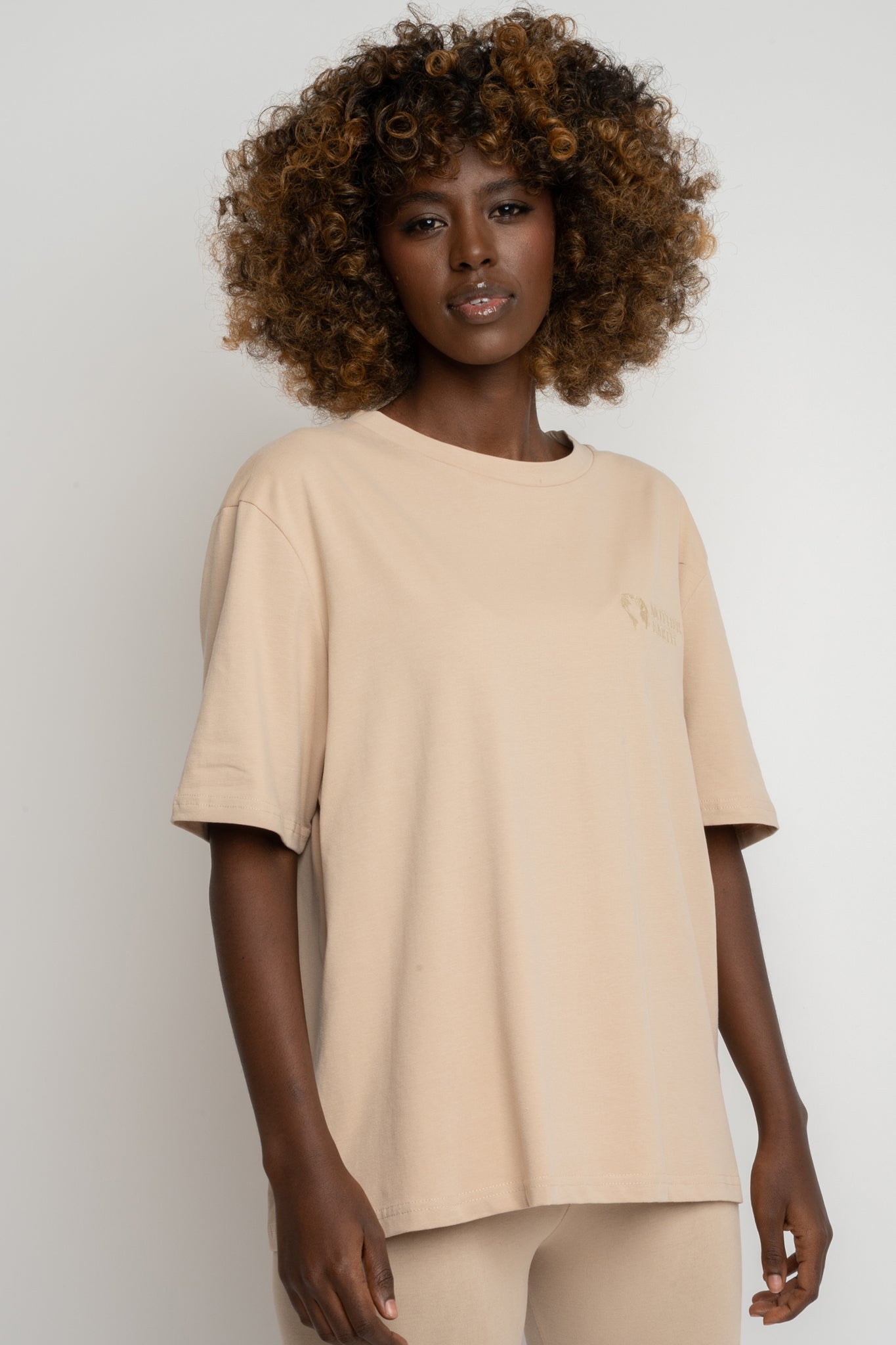 T-SHIRT DAMSKI BEŻOWY - OYSTER