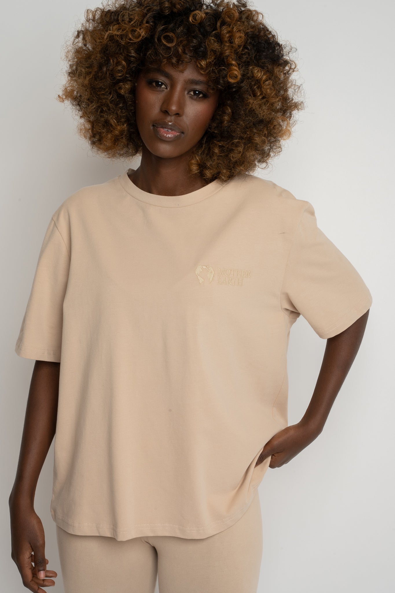T-SHIRT DAMSKI BEŻOWY - OYSTER