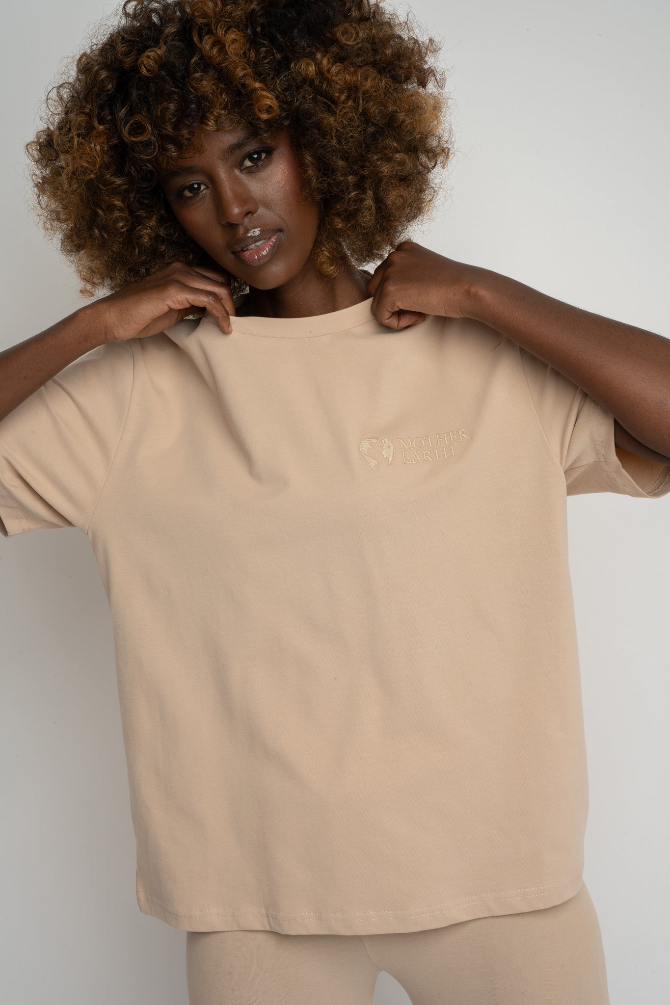 T-SHIRT DAMSKI BEŻOWY - OYSTER