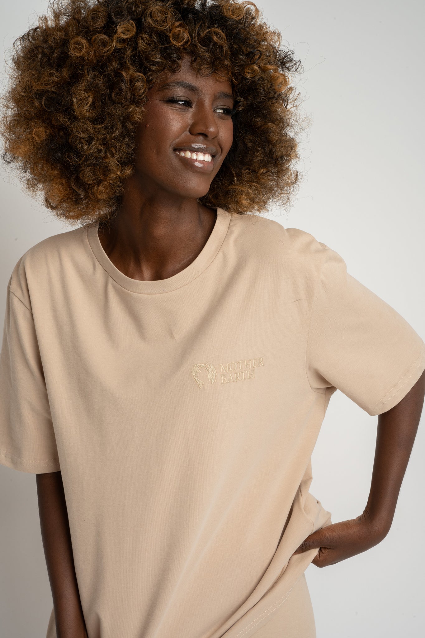 T-SHIRT DAMSKI BEŻOWY - OYSTER